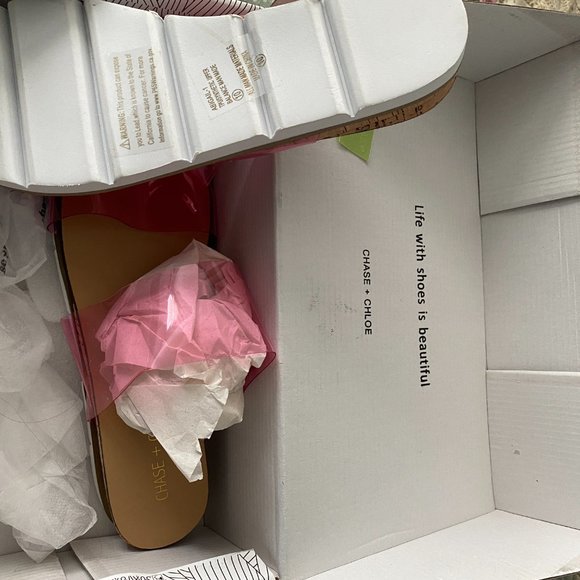 Chase & Chloe Fuchsia Clear Sandals - Picture 2 of 2